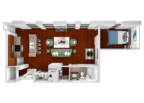 Main 3 Downtown - A7 (Landmark) - 1bed/1 bath - 3D